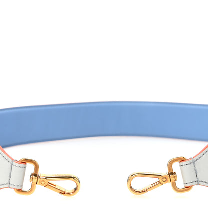 Fendi Vitello Dolce Fun Fair Metal Studded Strap You Grigio Perla Blue Multicolor 3 of 5