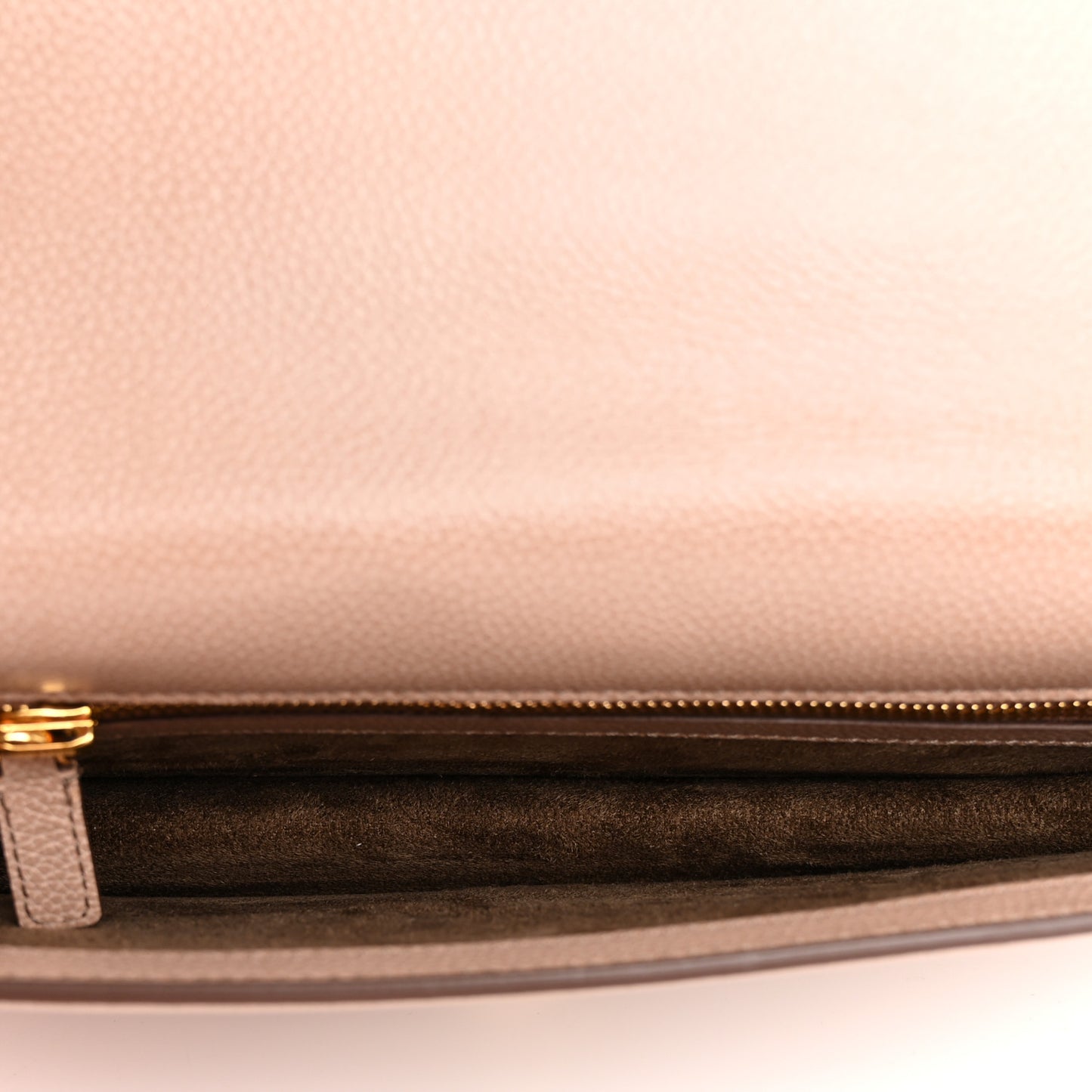 Grained Calfskin Jennifer Clutch Beige