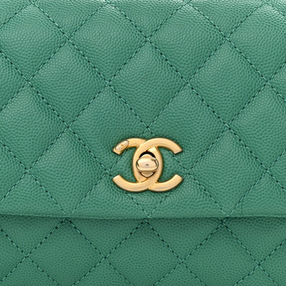 Chanel Caviar Lizard Quilted Mini Coco Handle Flap Green 8 of 10