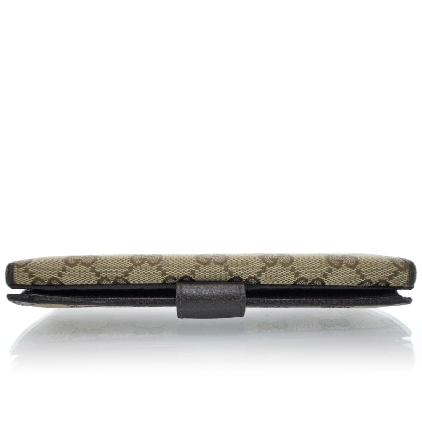 Monogram Metal Bar Continental Flap Wallet Beige Ebony Dark Brown