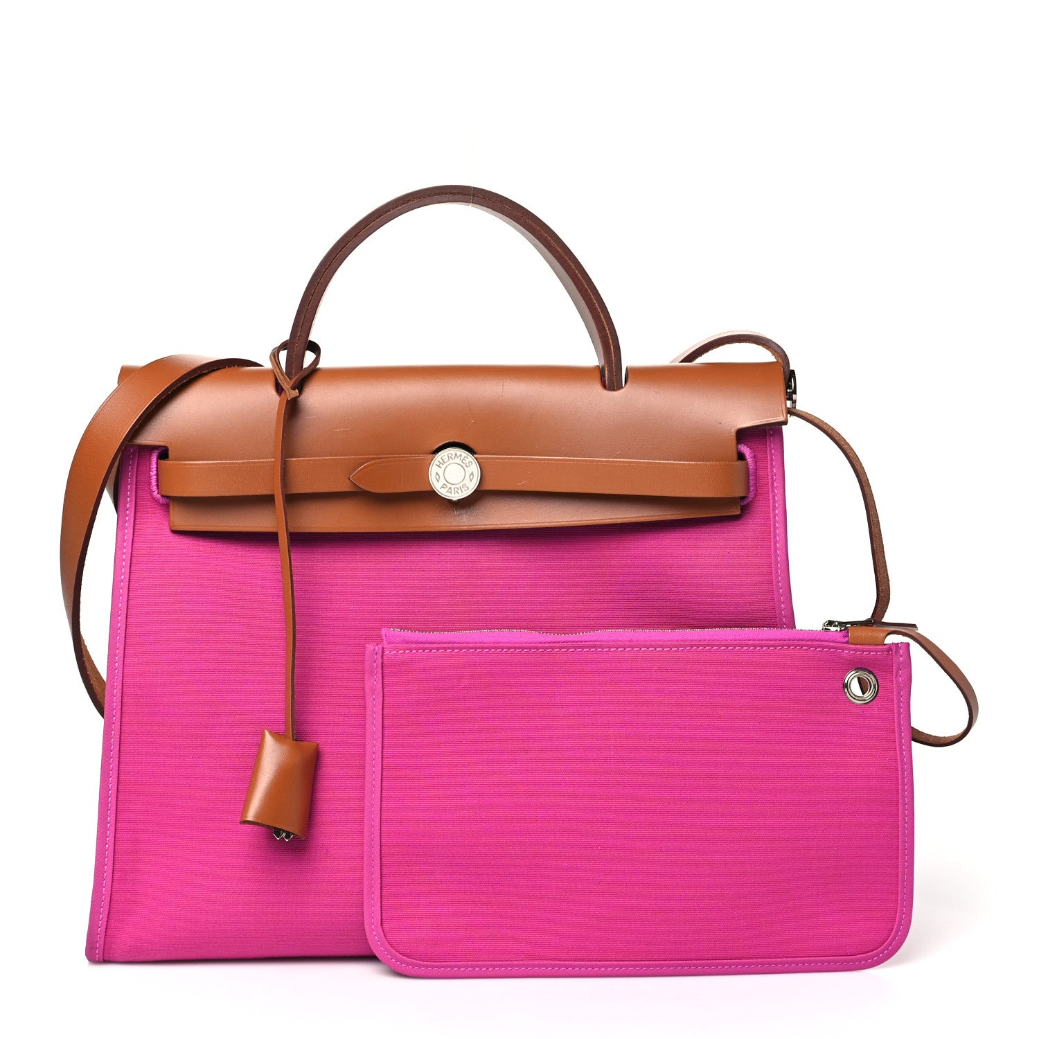 Hermes Vache Hunter Toile Herbag Zip 31 PM Magnolia Fauve 3 of 12