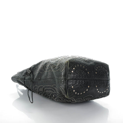 Gucci Calfskin Large Studded Drawstring Bucket Bag Black 5 of 10
