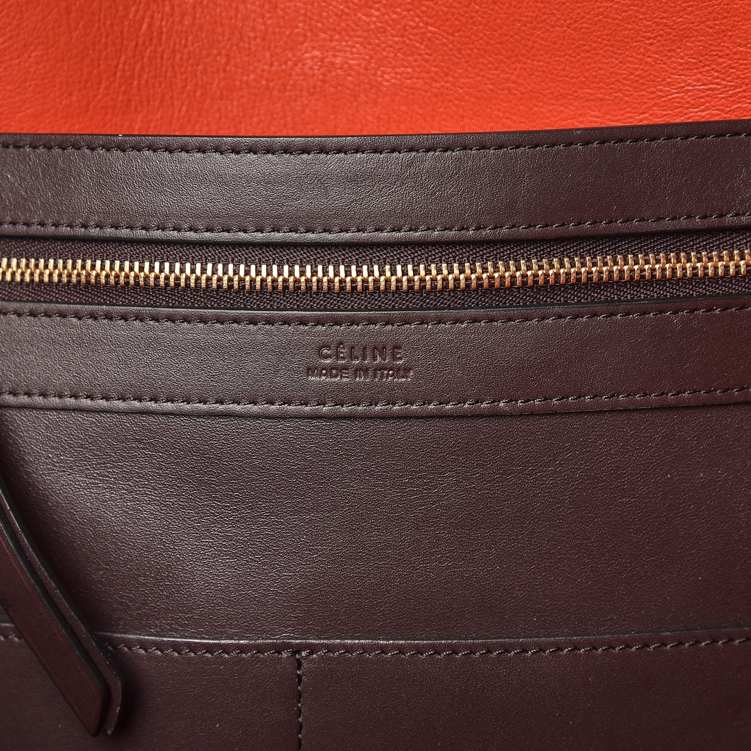 Celine Smooth Calfskin Medium Belt Cabas Phantom Dark Brown 6 of 13