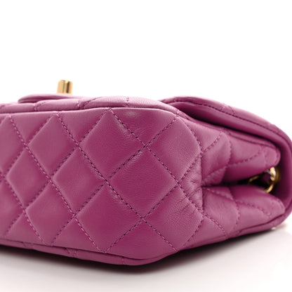 Chanel Lambskin Quilted Mini Pearl Crush Flap Purple 10 of 10