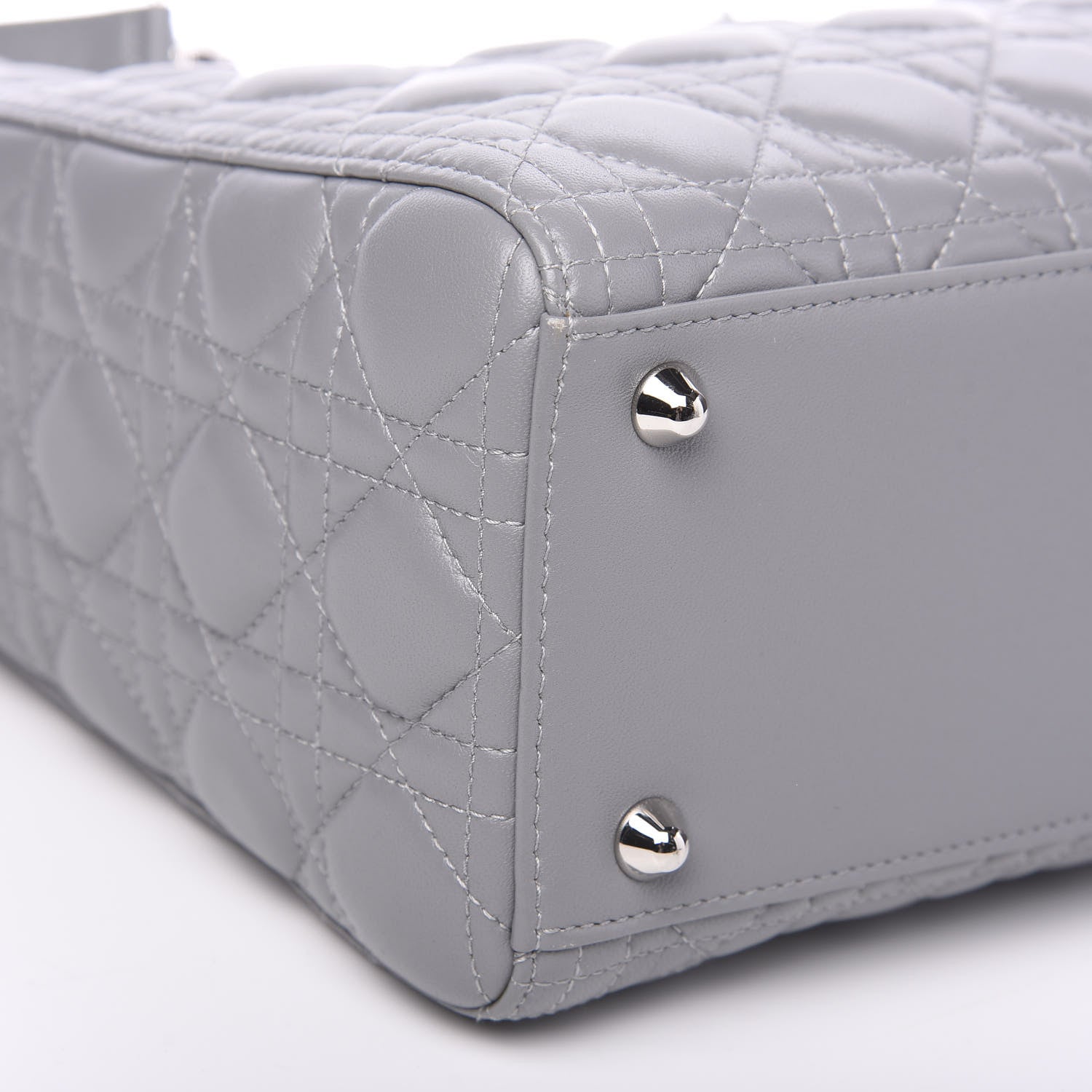 Christian Dior Lambskin Cannage Large Lady Dior Grey 5 of 8