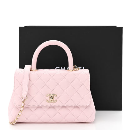 Chanel Caviar Quilted Mini Coco Handle Flap Light Pink 11 of 11