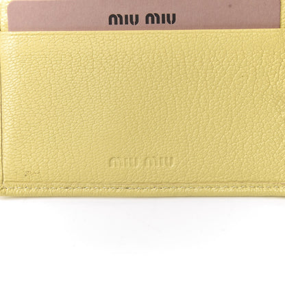 Miu Miu Goatskin Madras Continental Wallet Light Yellow 6 of 7