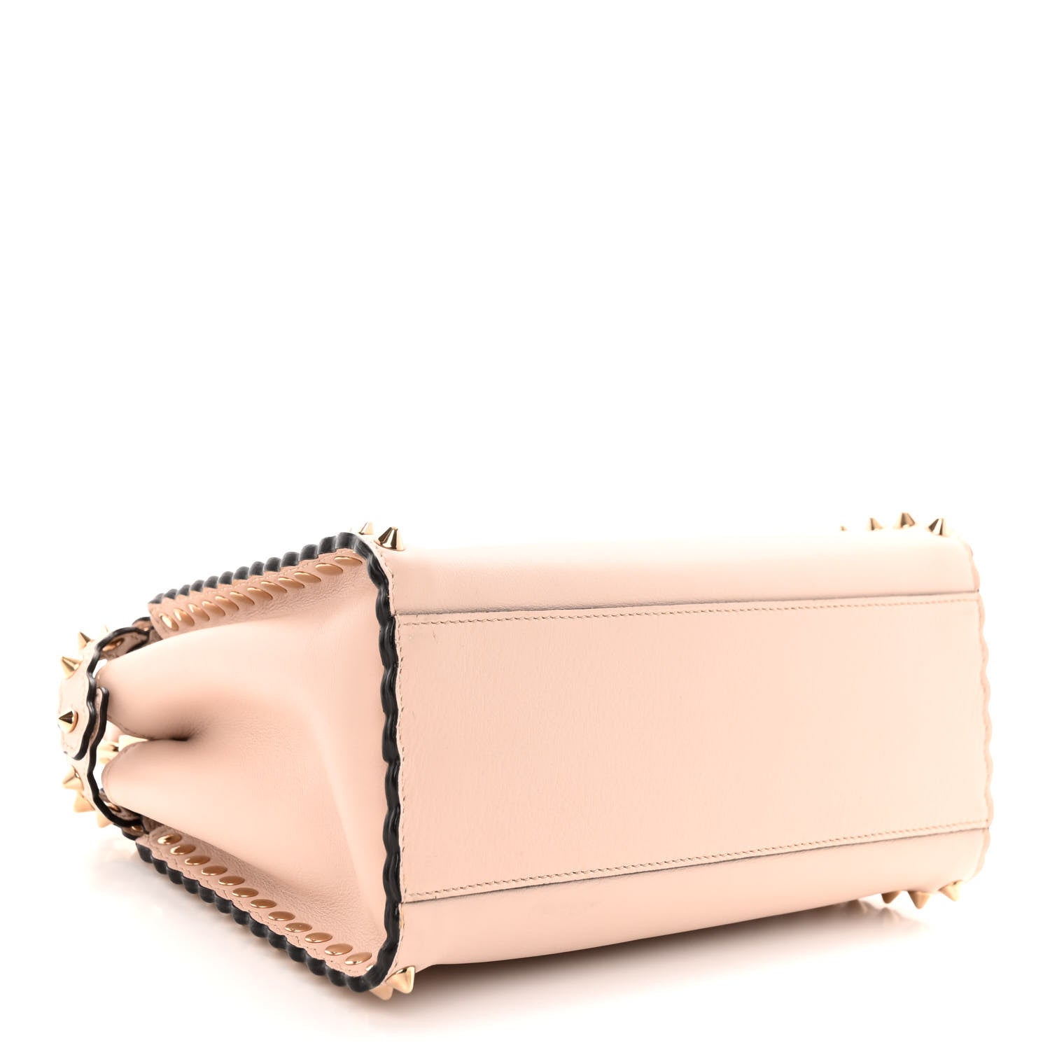 Fendi Vitello Seta Shiny Nappa Scalloped Studded Mini Peekaboo Iconic Satchel Soap 4 of 10