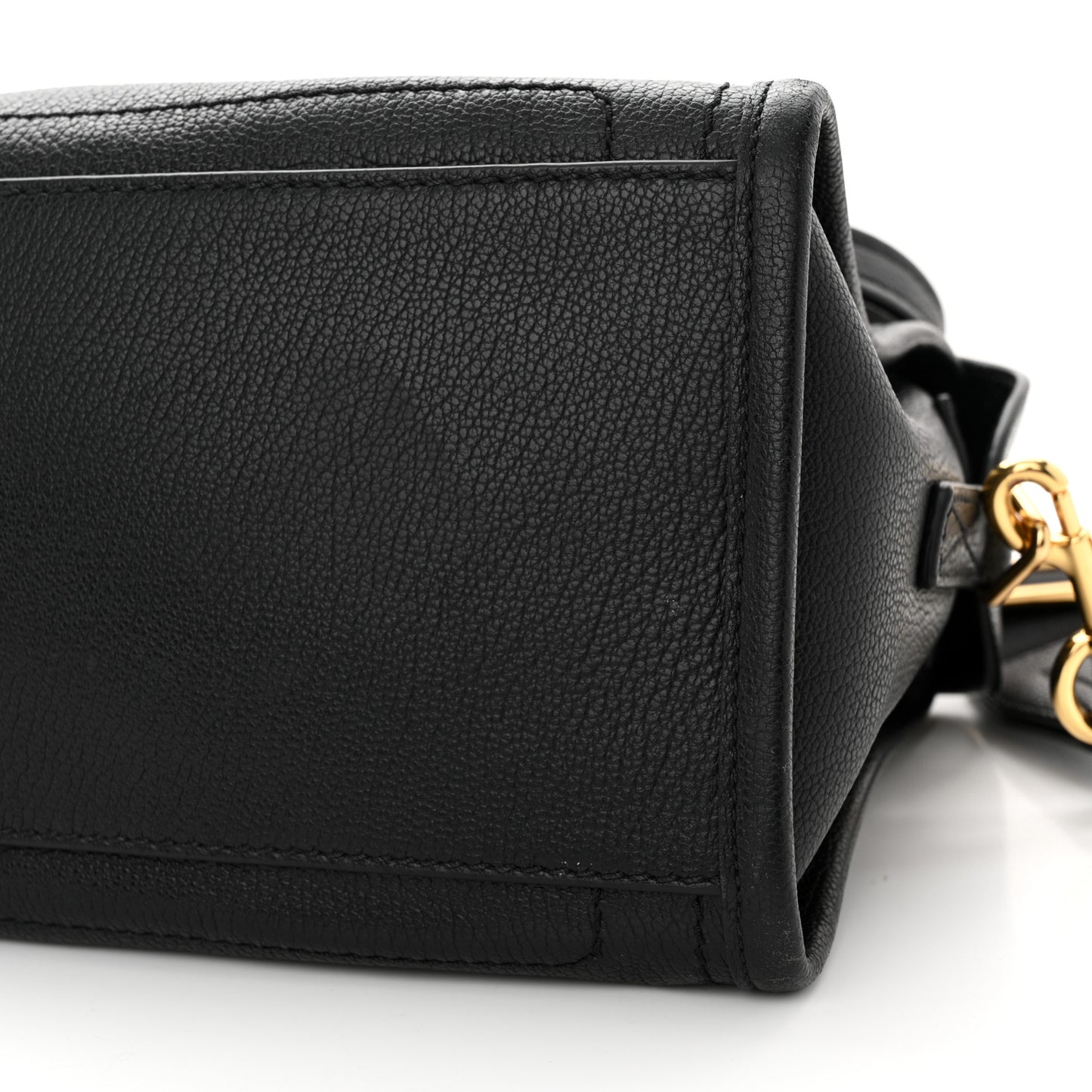 Pebbled Calfskin Wellington Satchel Black