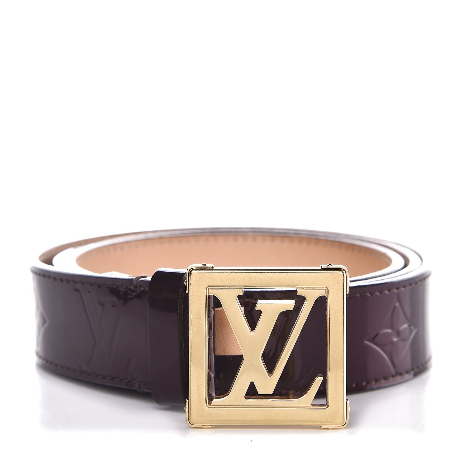 Vernis LV Frame Belt 95 38 Amarante
