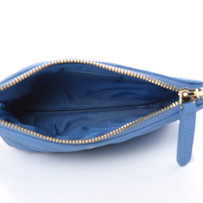 Chanel Caviar Chevron Quilted Small Cosmetic Case Blue 5 of 8