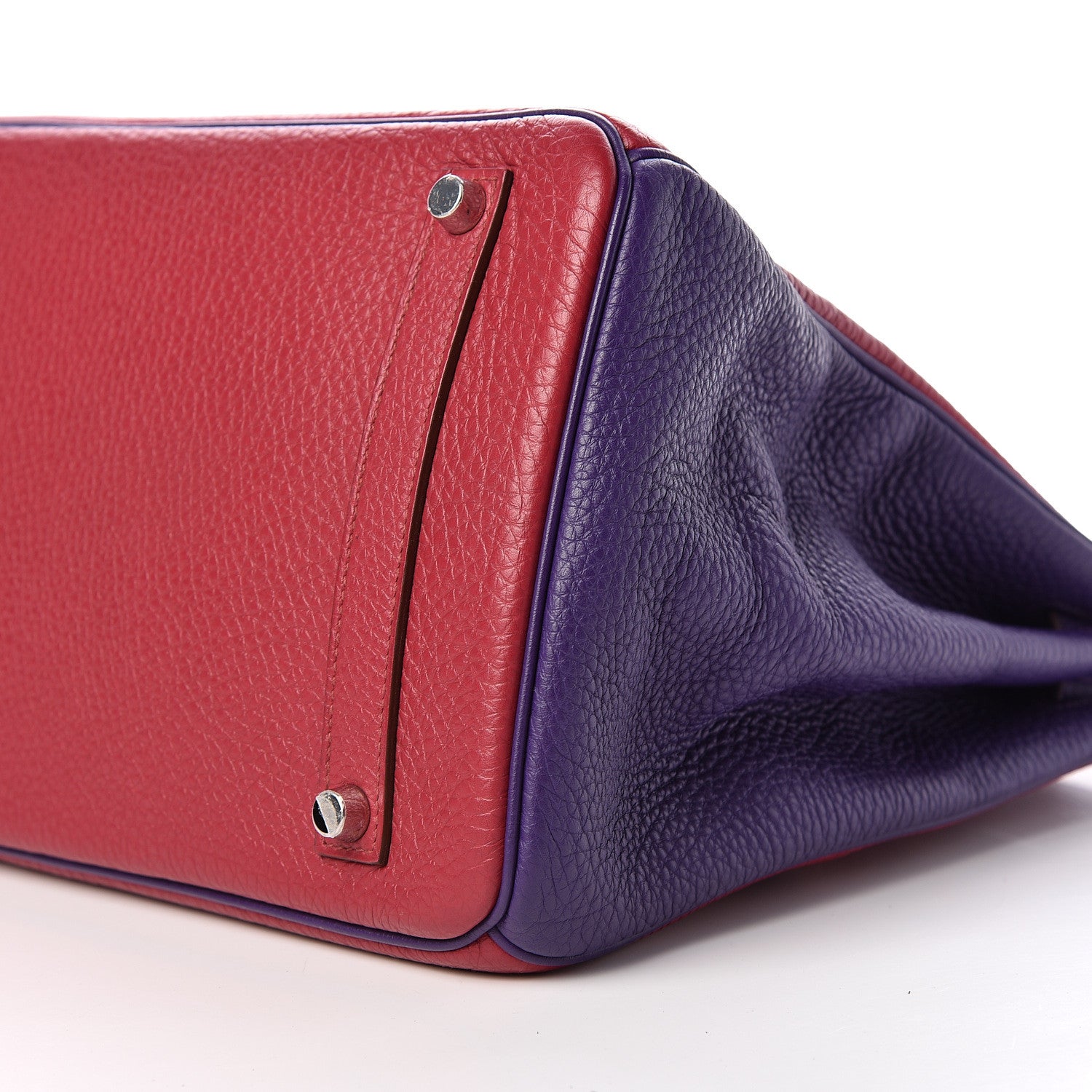 Hermes Togo Bi Color Horseshoe Birkin 35 Iris Rubis 7 of 14