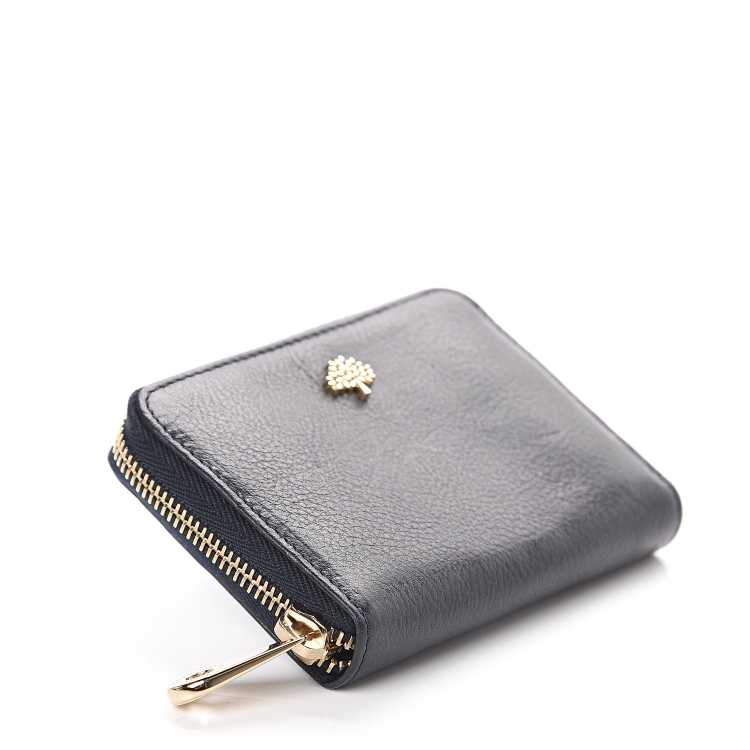 Mulberry Small Classic Grain Compact Zip Wallet Midnight Blue 3 of 5
