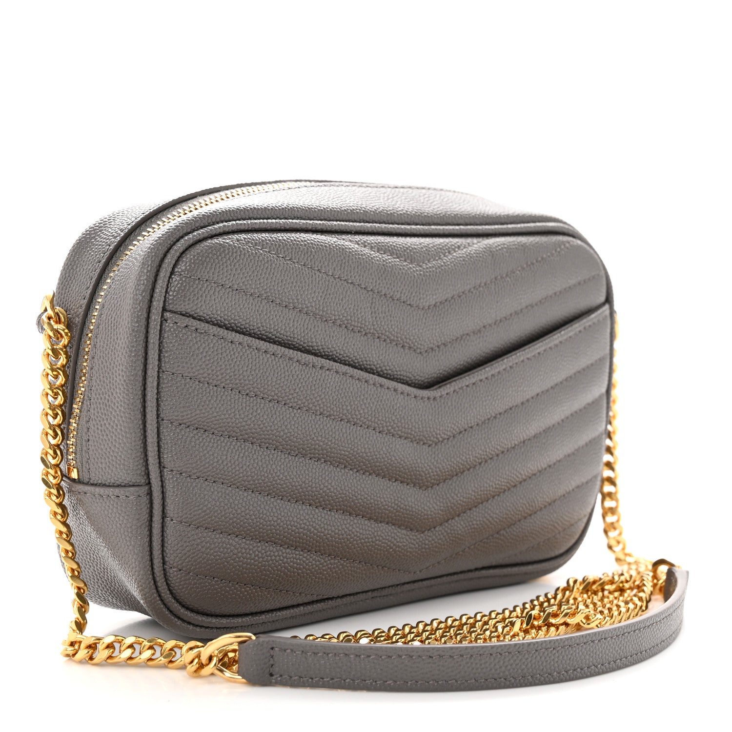Saint Laurent Grain De Poudre Matelasse Monogram Mini Lou Camera Bag Fog 3 of 11