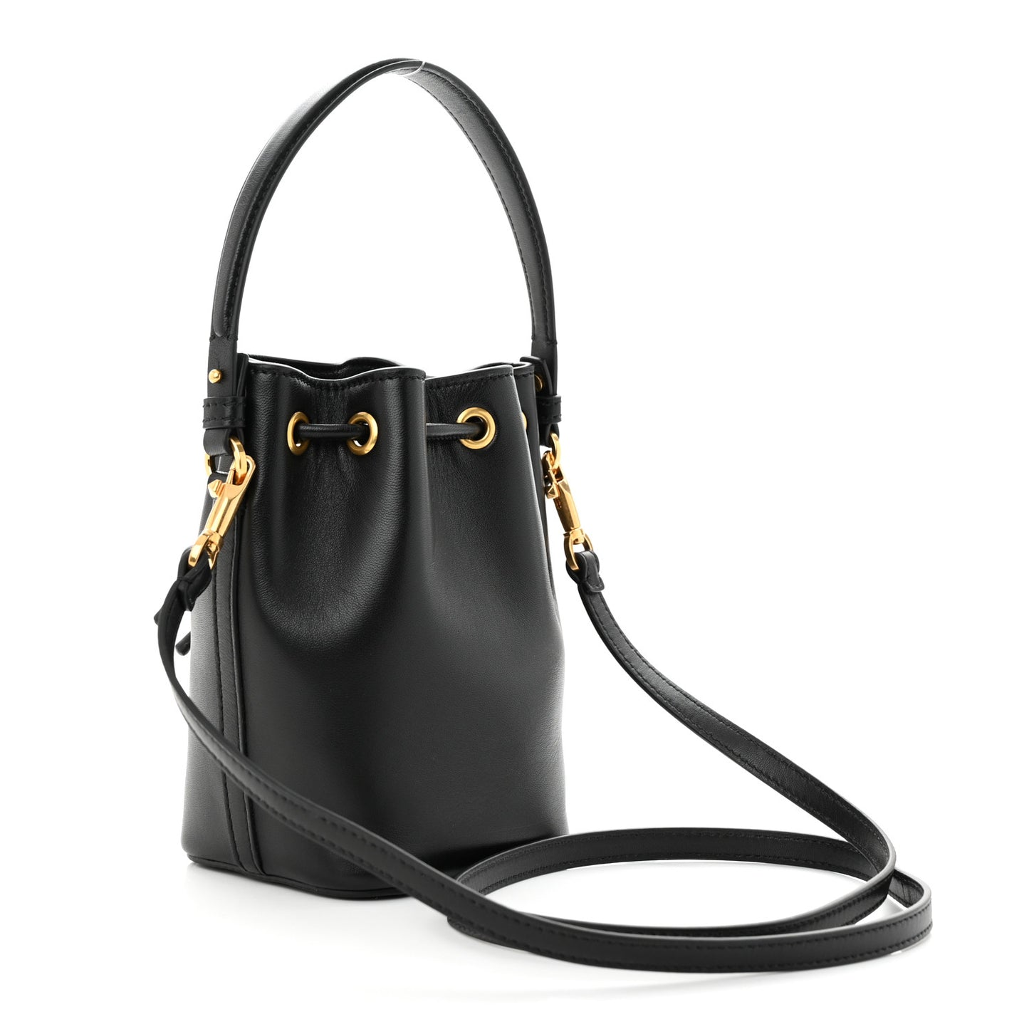 Nappa Mini VLogo Signature Bucket Bag Black