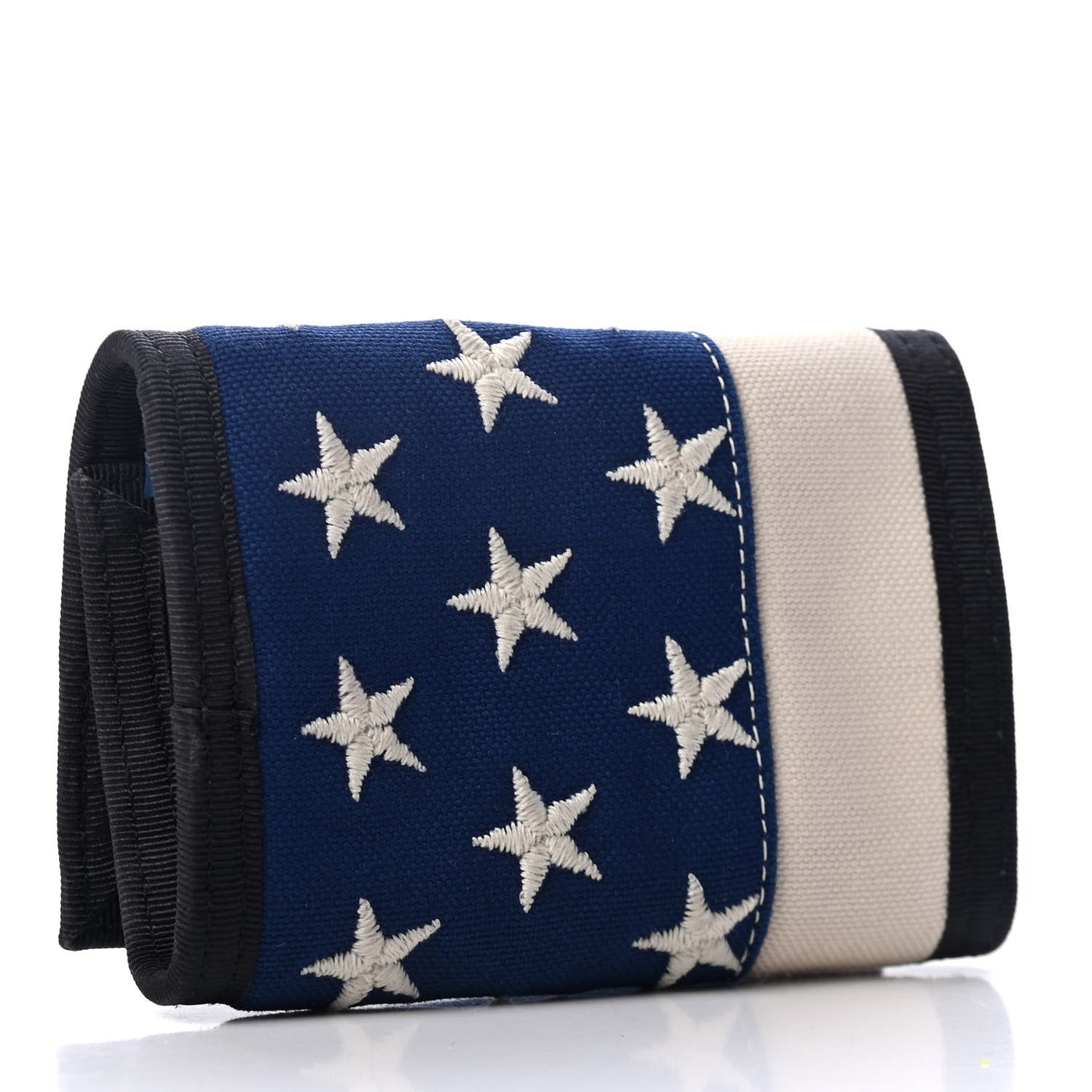 Canvas American Flag Print Buffalo Compact Wallet