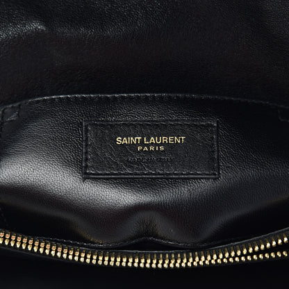 Saint Laurent Sheepskin Matelasse Chevron Monogram Large College Satchel Black 8 of 13