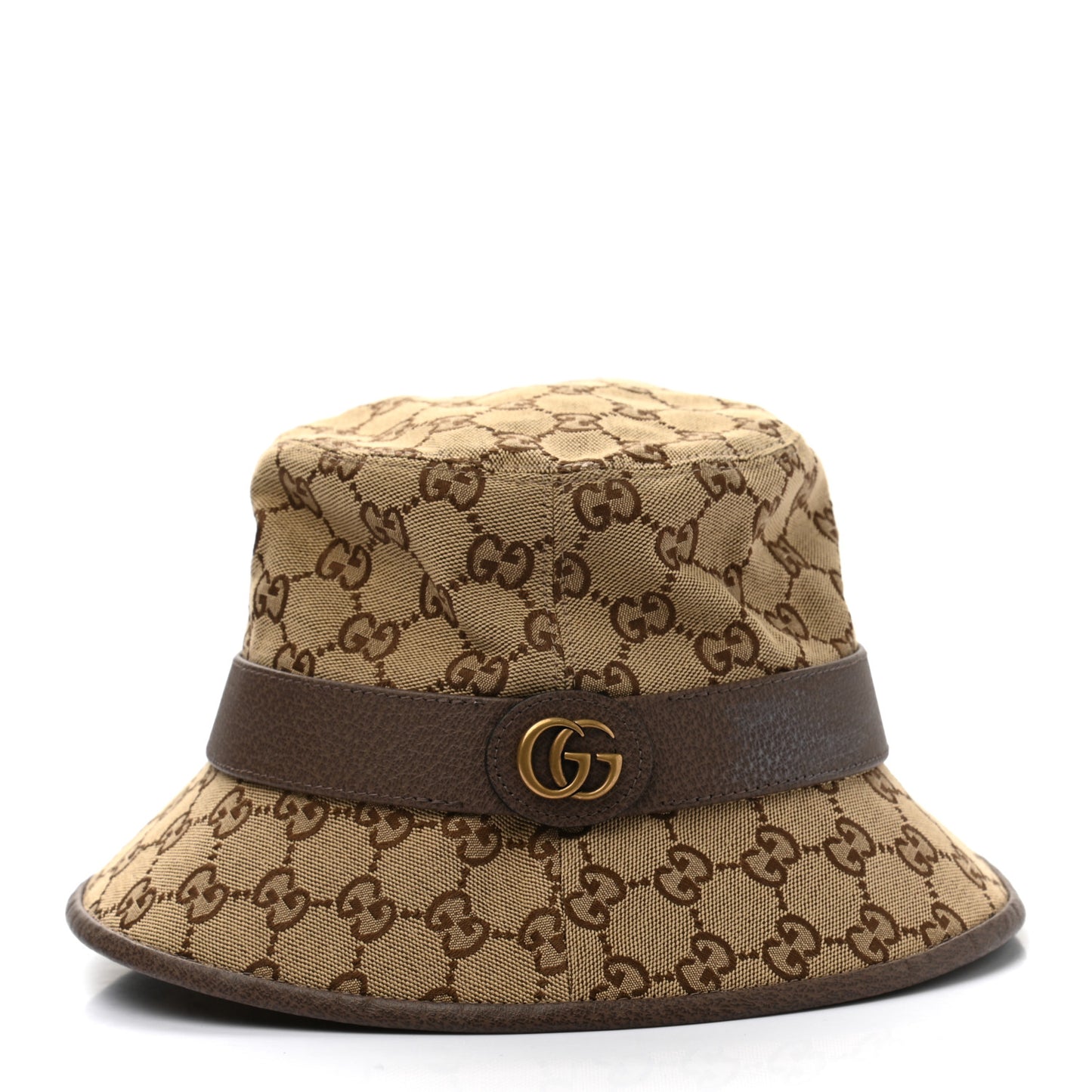 Monogram Textured Dollar Calfskin GG Jago Bucket Hat S Cacao Beige