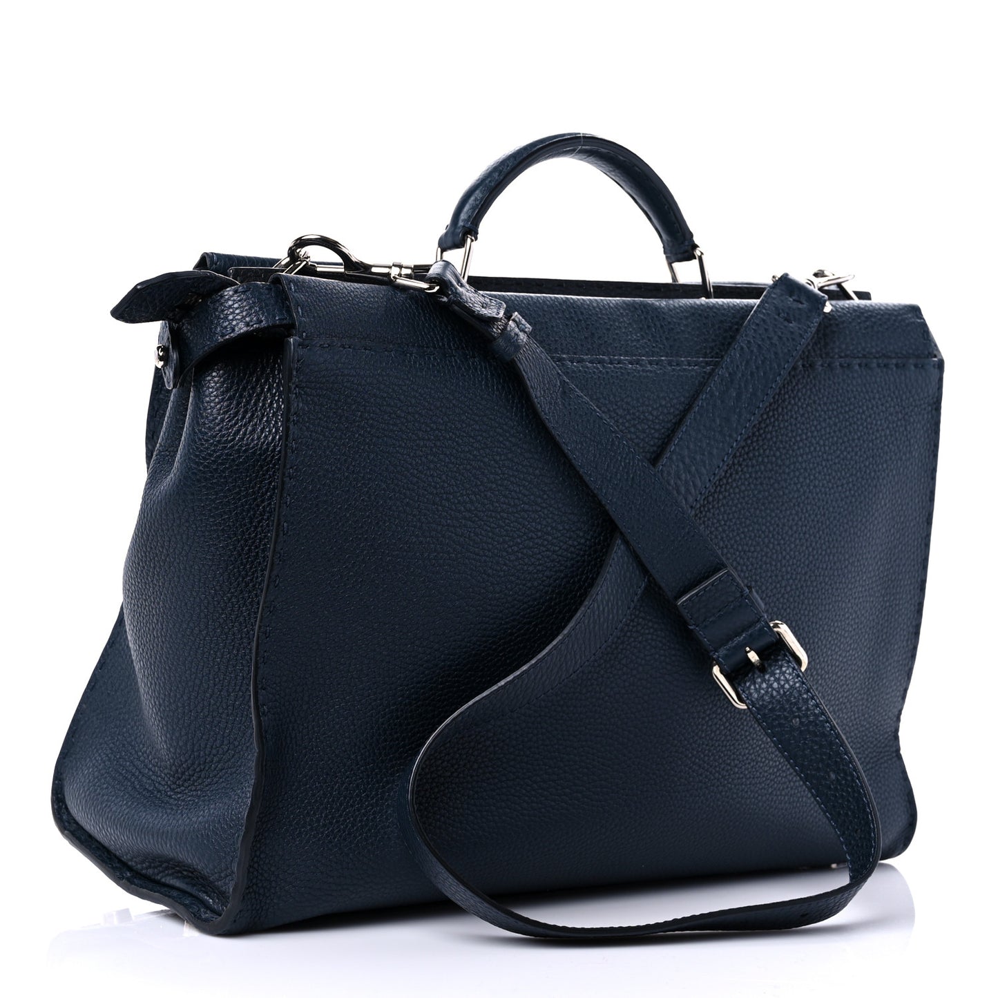 Cuoio Romano Selleria Bi-Color Large Mens Peekaboo Iconic Essential Satchel Lavagna Black