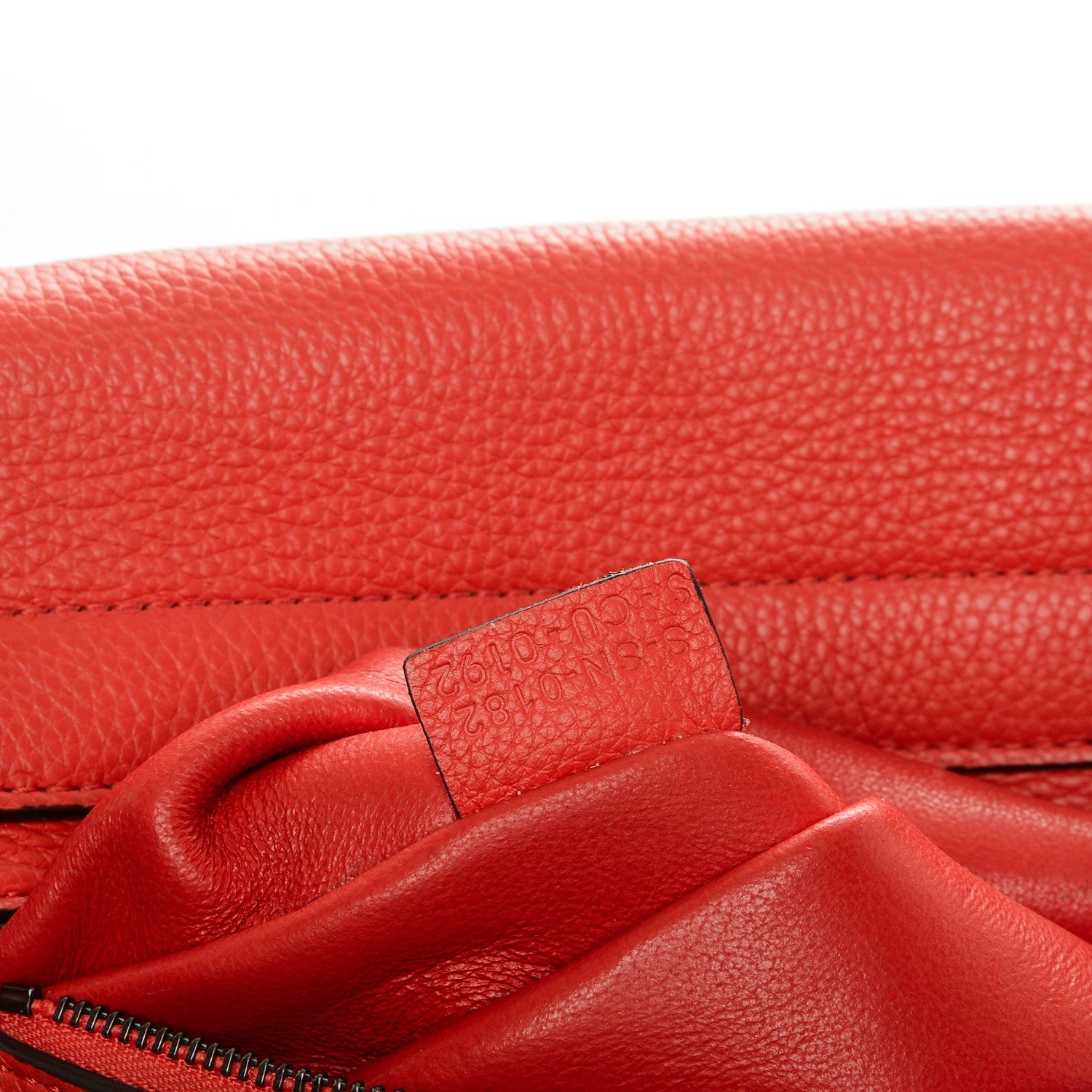Celine Drummed Calfskin Suede Large Trapeze Vermillion 7 of 11