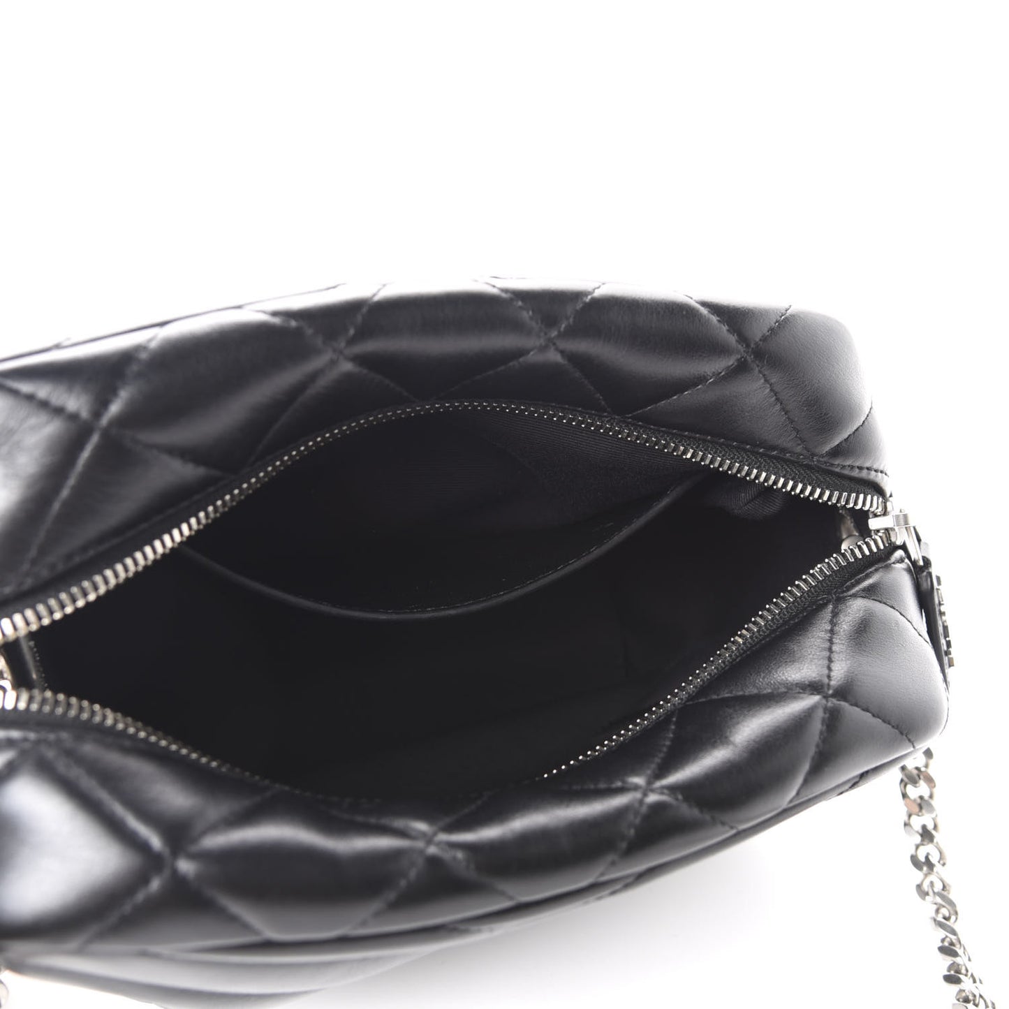 Calfskin Y Quilted Monogram Small Loulou Bowling Bag Black