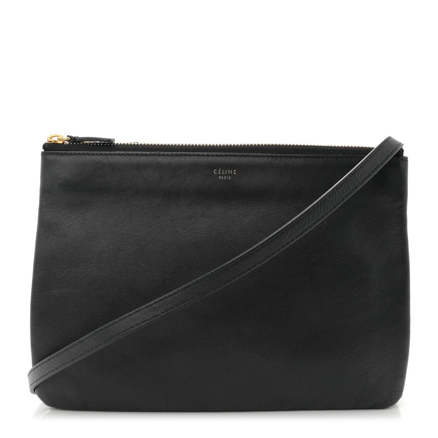 Celine Lambskin Large Trio Crossbody Bag Black 1 of 10