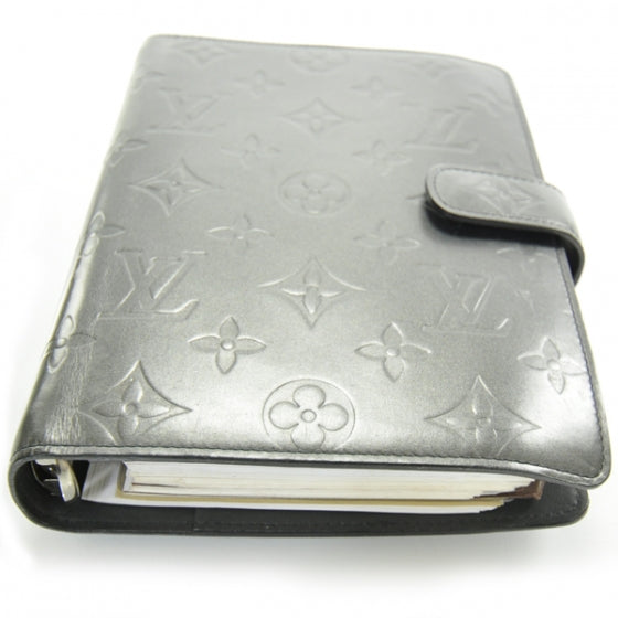 Louis Vuitton Mat Monogram Medium Ring Agenda w Inserts Black 4 of 8