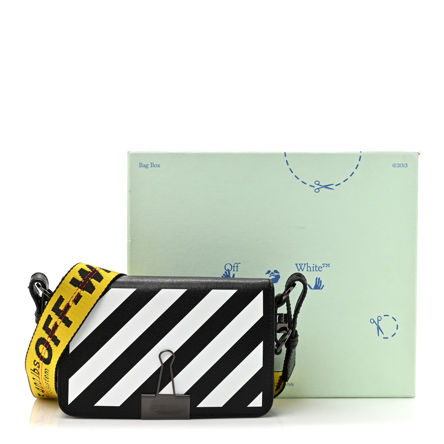 Off-White Mini Leather Diagonals Cross-Body Bag - Black - One Size Off-White Mini Leather Diagonals Cross-Body Bag - Black - One Size