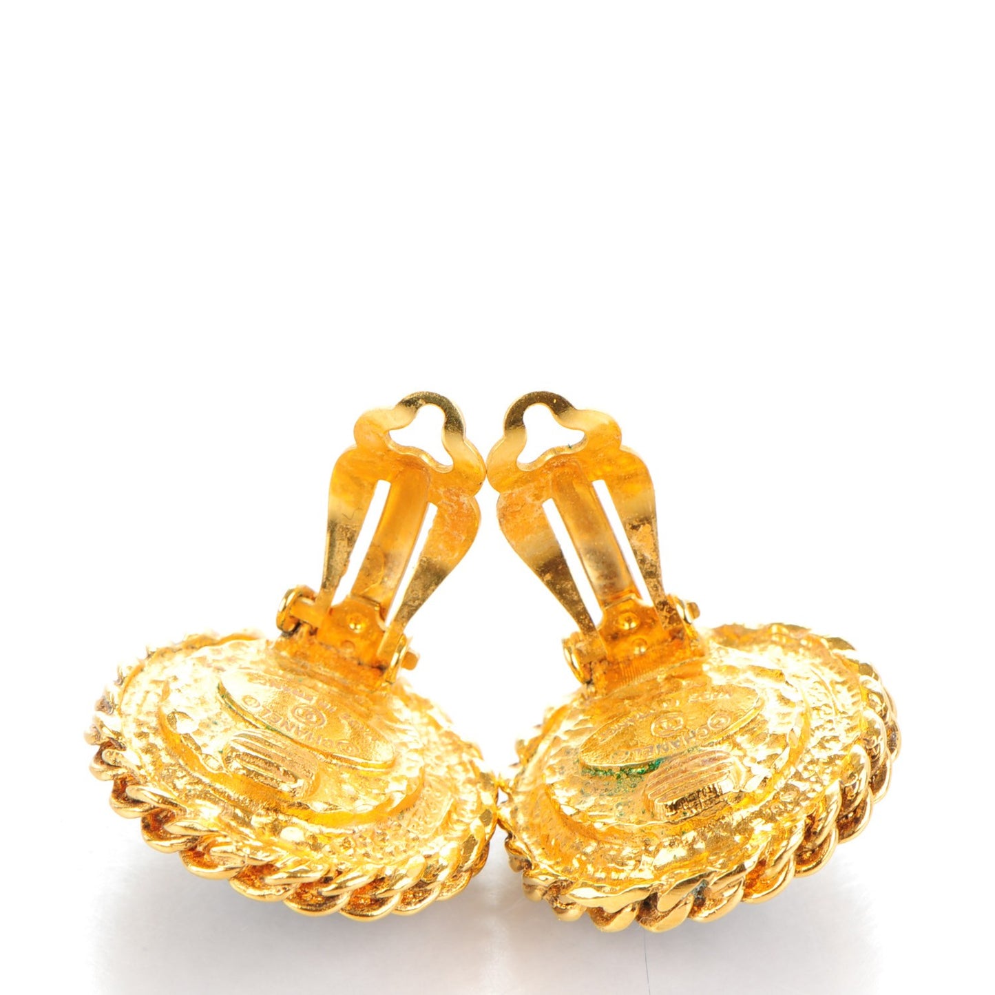 Clip On Earrings Black Gold