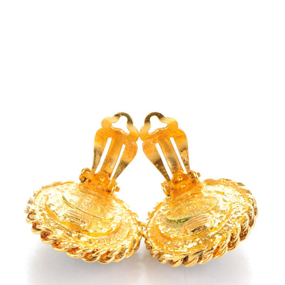 Chanel Clip On Earrings Black Gold 3 of 4