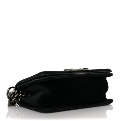 Chanel Velvet Quilted Small Boy Flap Black 3 of 10