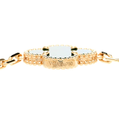 Van Cleef & Arpels 18K Yellow Gold Malachite 10 Motifs Vintage Alhambra Necklace 4 of 6