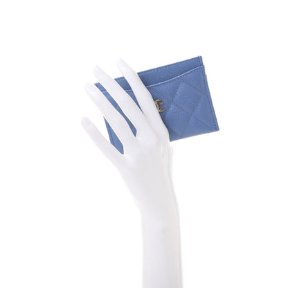 Chanel Caviar Quilted Card Holder Blue 2 of 12