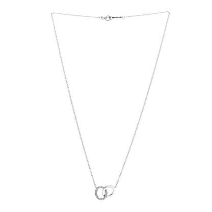 Tiffany 18K White Gold Diamond Double Interlocking Circles Pendant Necklace 3 of 6