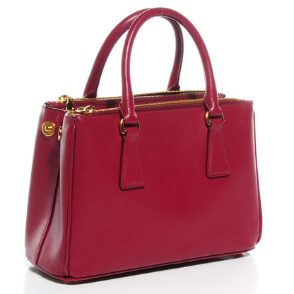 Prada Saffiano Lux Mini Double Zip Tote Cherry 3 of 13