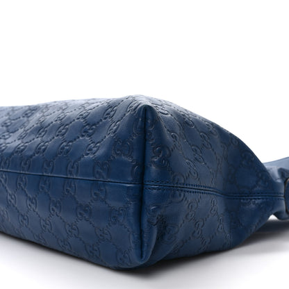 Gucci Guccissima Medium Icon Bit Hobo Blue 9 of 9