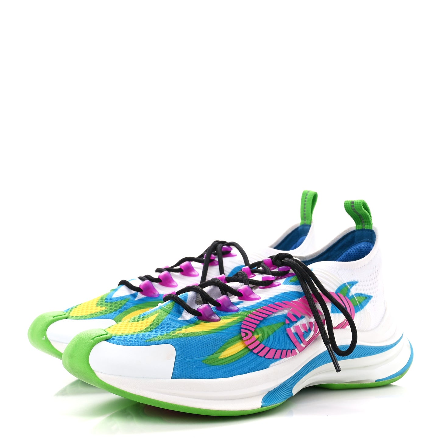 Technical Knit Fabric Waves Womens Gucci Run Sneakers 39 Multicolor