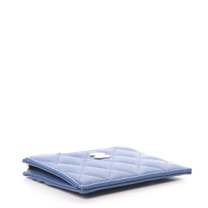 Chanel Caviar Quilted CC Zip Card Holder Blue 4 of 8
