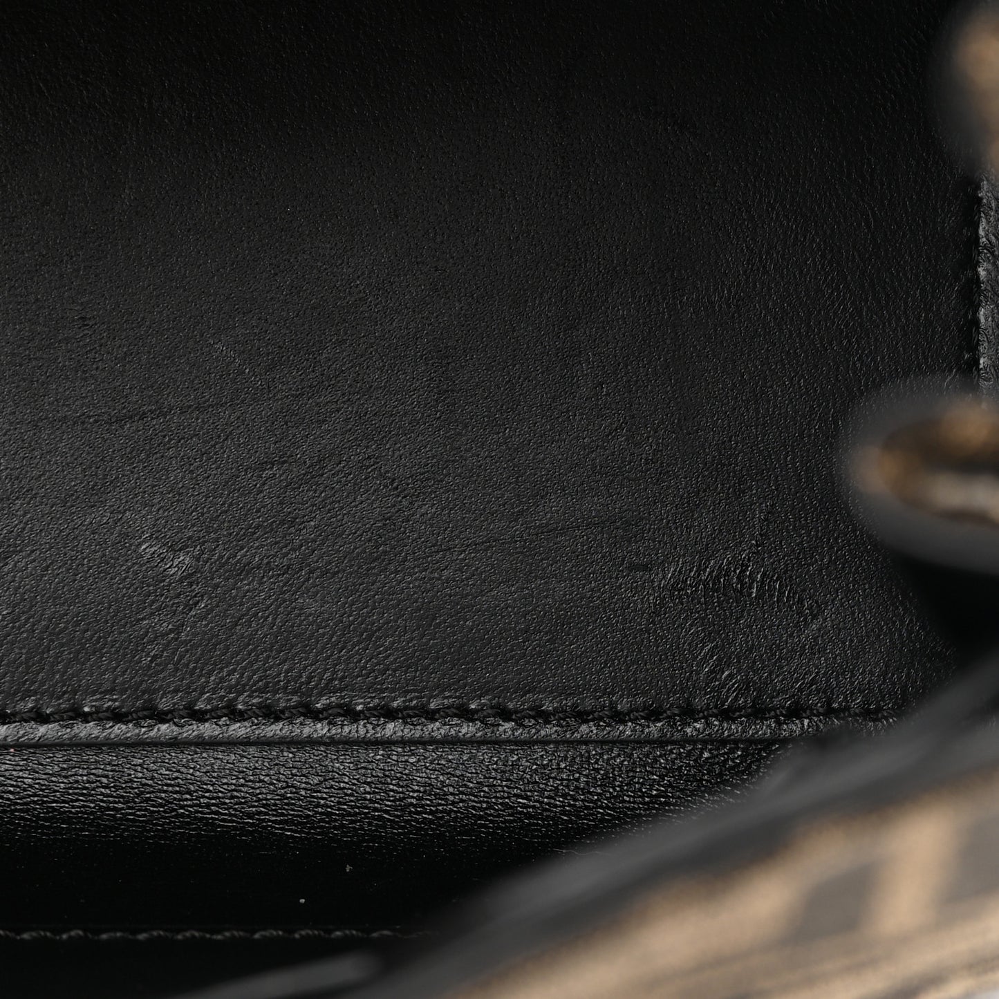 X FENDI Grained Calfskin Fendace Medium La Medusa Top Handle Bag Black Brown