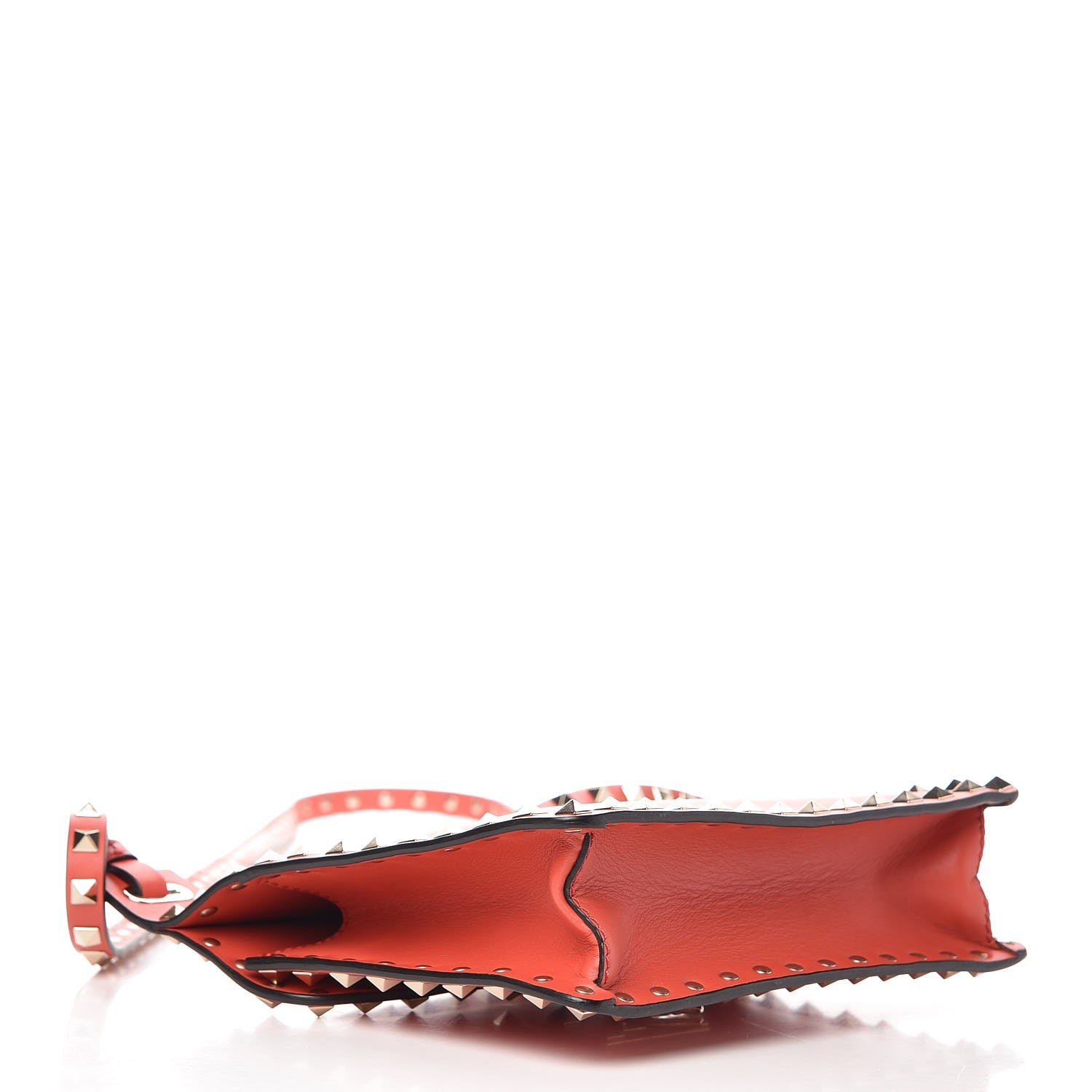 Valentino Garavani Calfskin Rockstud Crossbody Messenger Bag Deep Coral 4 of 7