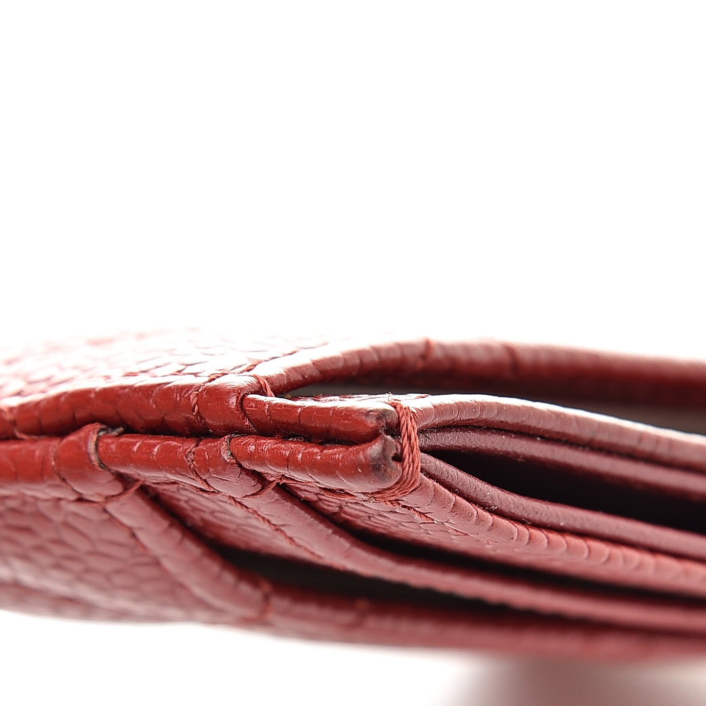 Caviar Quilted Card Holder Red