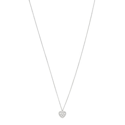 Cartier 18K White Gold Diamond Heart Paved Pendant Necklace 1 of 5