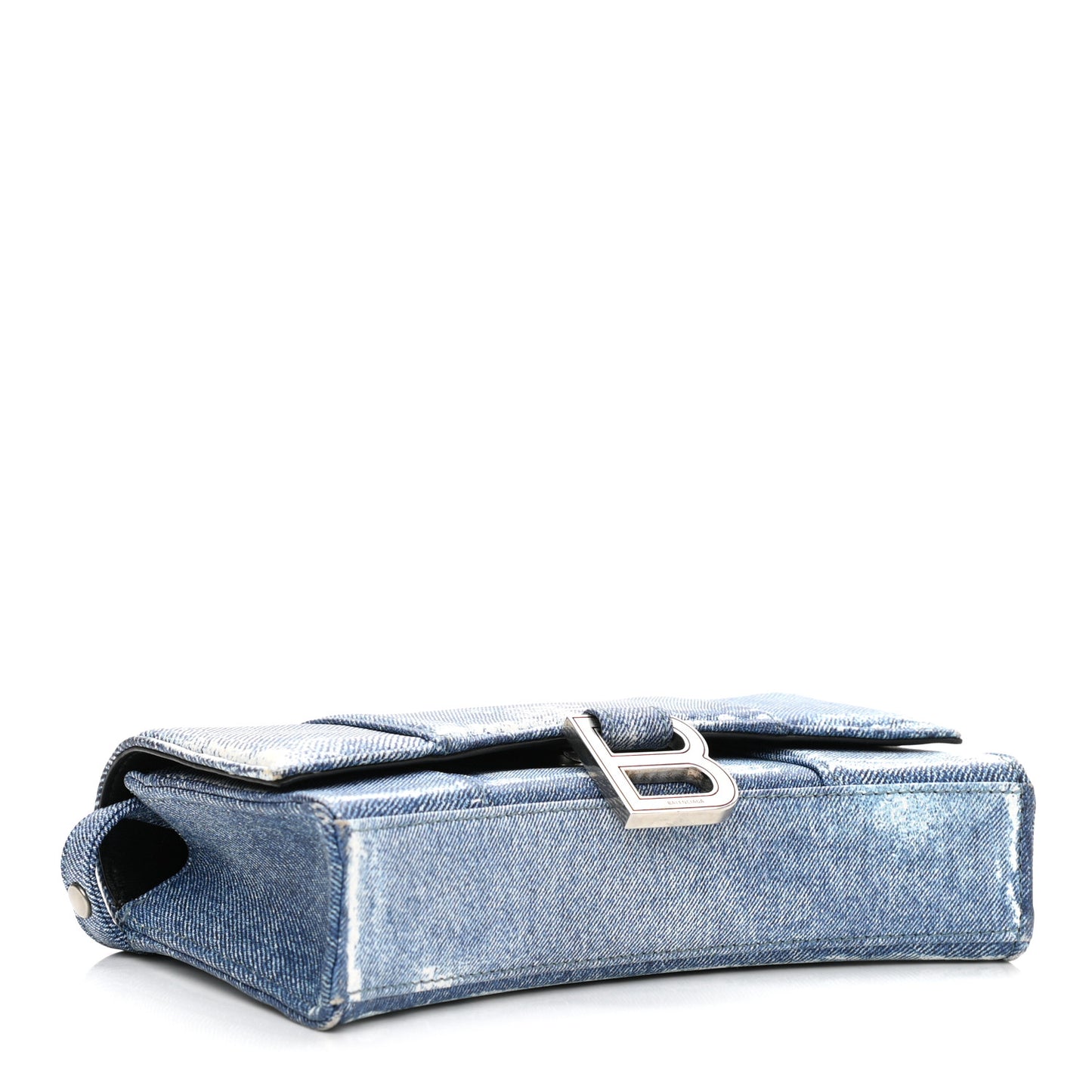 Nappa Denim Printed Hourglass Chain Bag Denim Blue