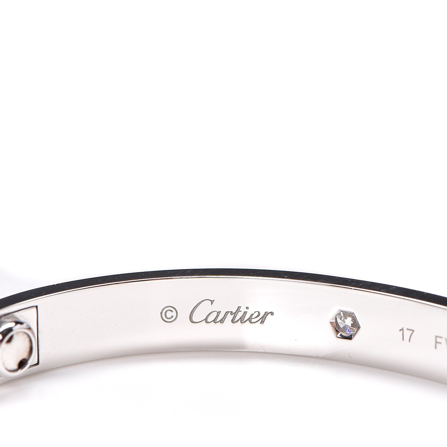 18K White Gold 4 Diamond LOVE Bracelet 17