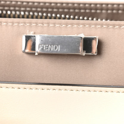 Fendi Nylon Vitello Cover Logo Embossed Medium Peekaboo I SEE U Satchel Rope Milk Black 6 of 9