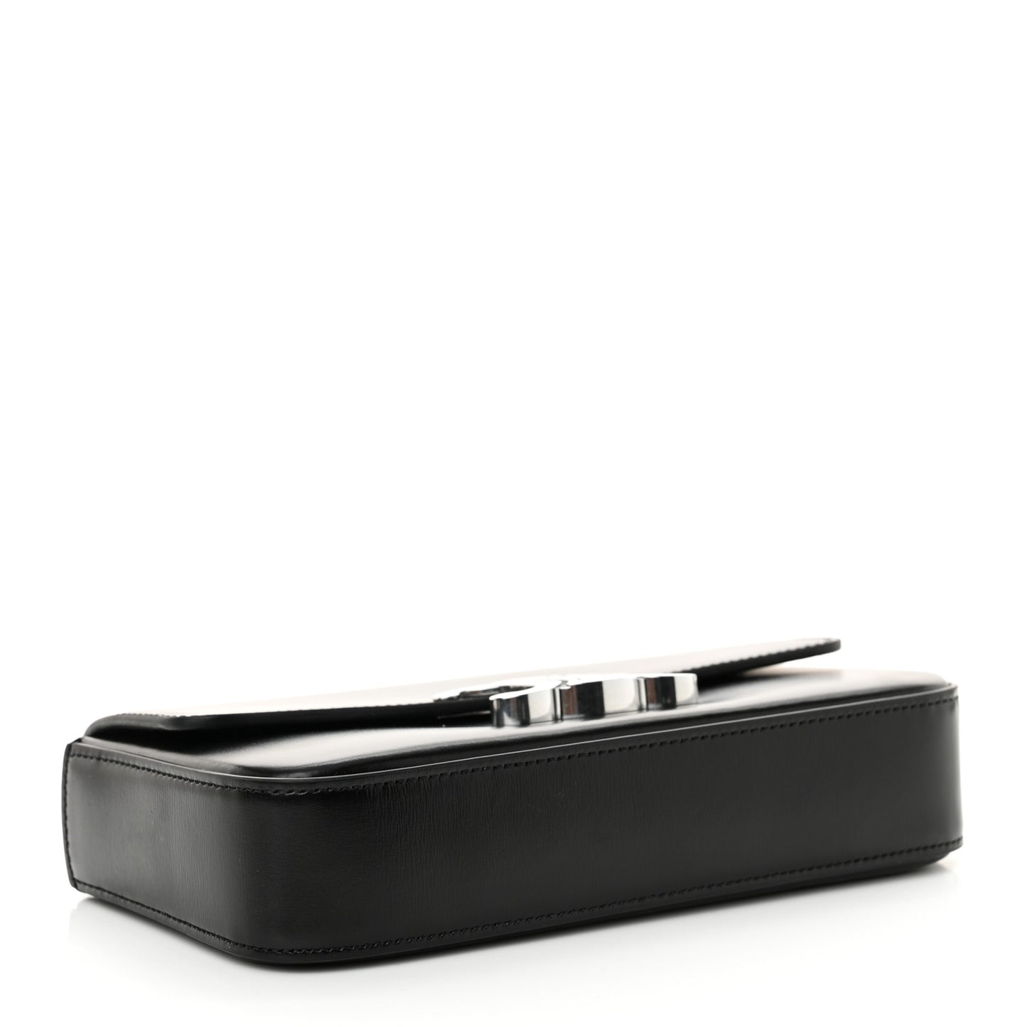 Shiny Calfskin Triomphe Chain Shoulder Bag Black