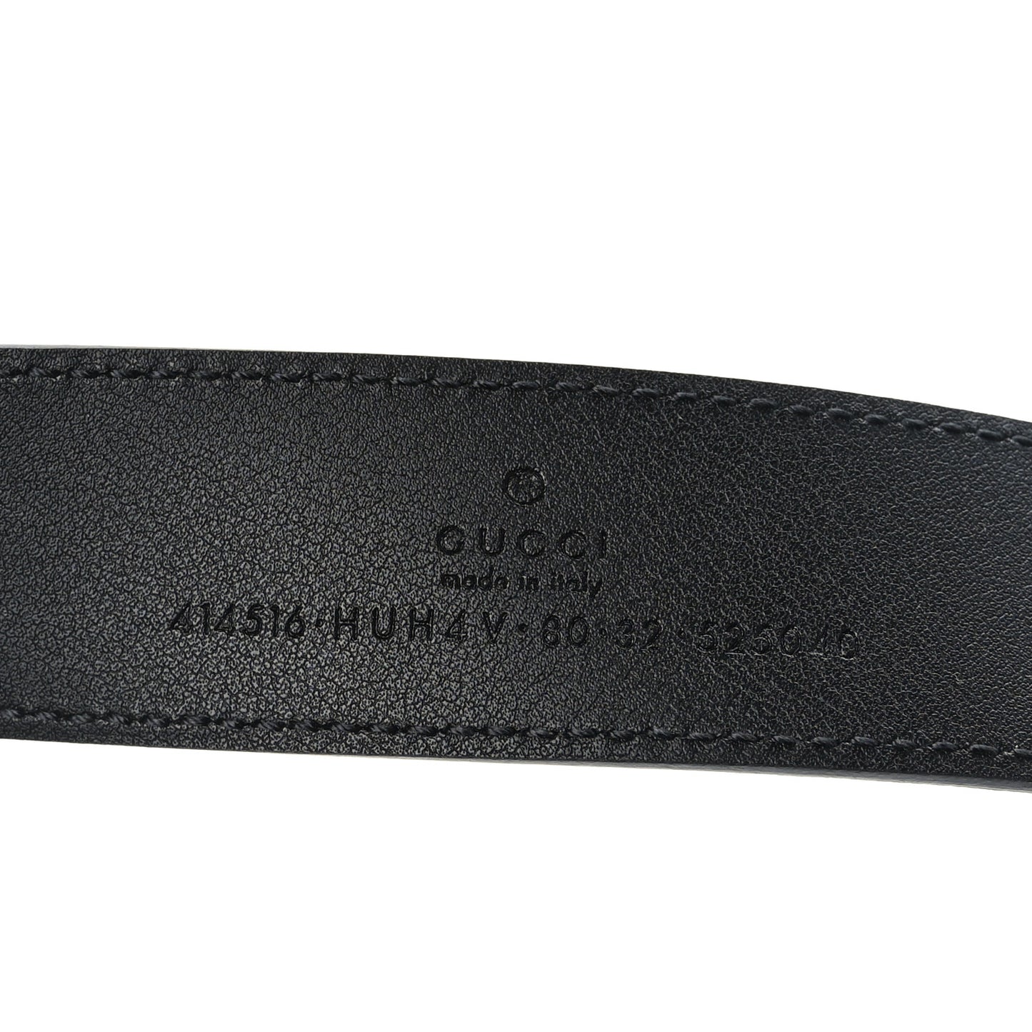 GG Supreme Monogram Plutone Calfskin Enamel Double G 30mm Belt 80 32 Beige Ebony Black