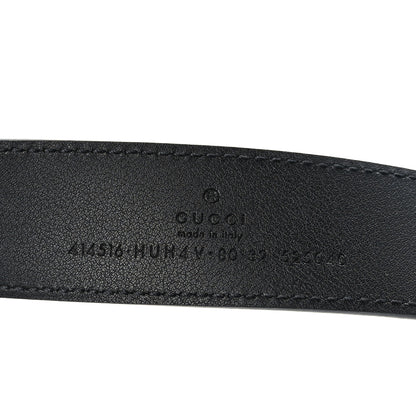 Gucci GG Supreme Monogram Plutone Calfskin Enamel Double G 30mm Belt 80 32 Beige Ebony Black 3 of 6