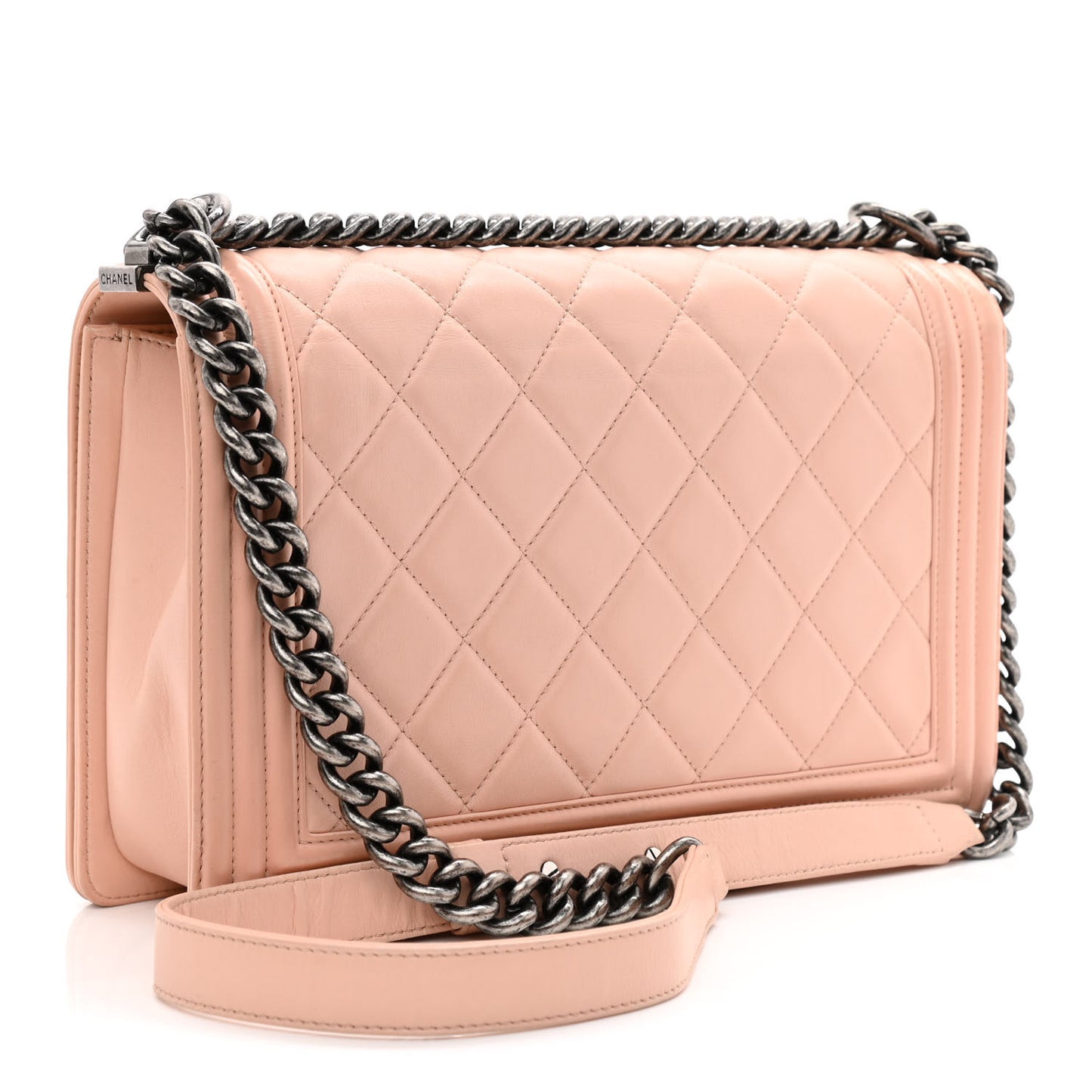 Calfskin Quilted New Medium Boy Flap Light Pink