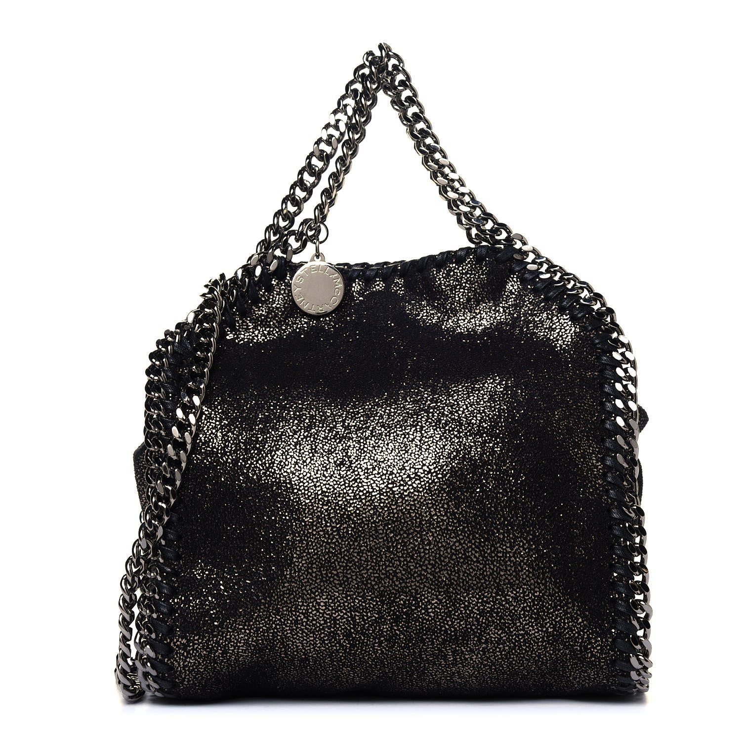Stella McCartney Chamois Shiny Dotted Mini Falabella Fold Over Tote Ruthenium 1 of 4